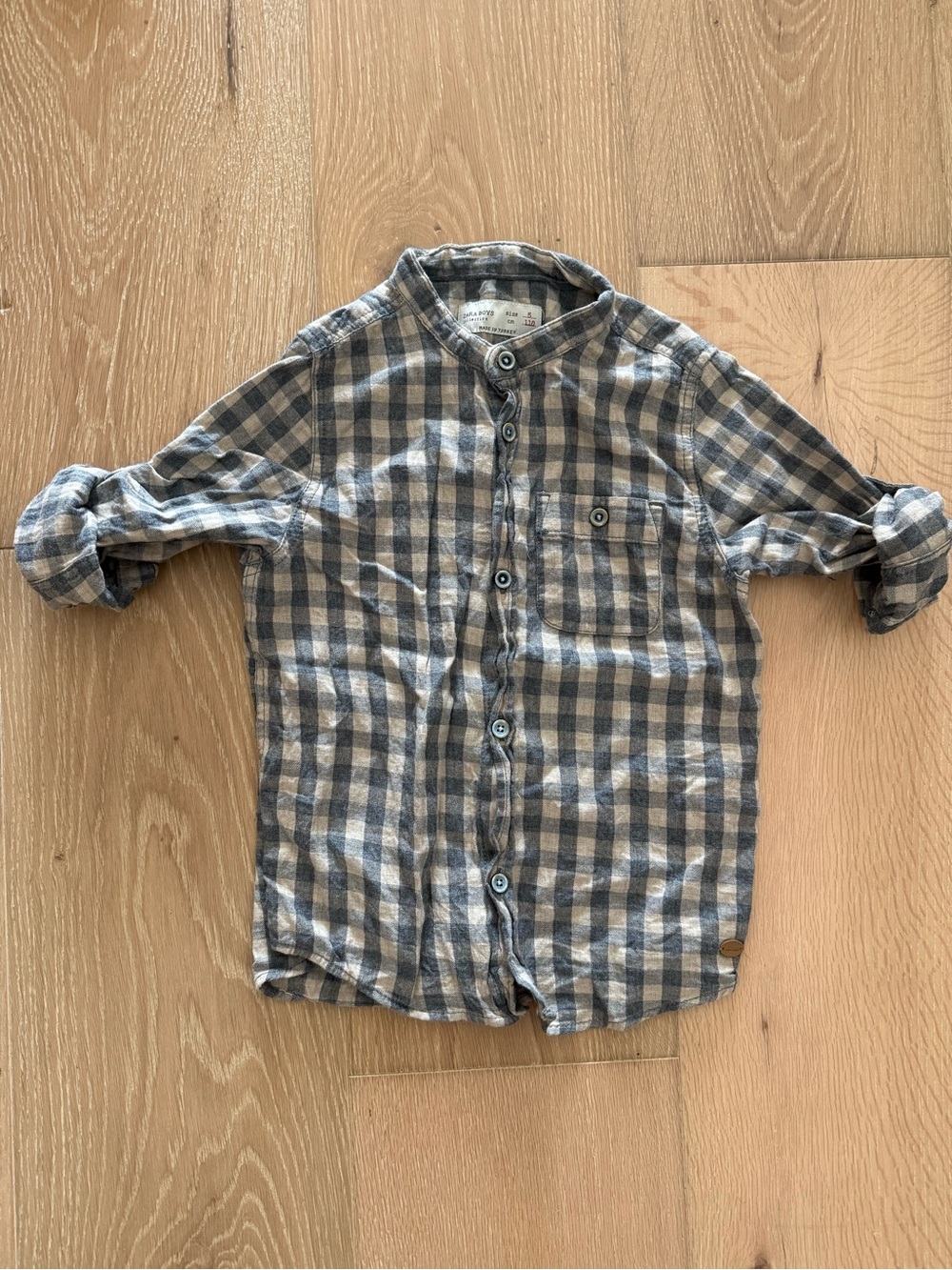 Zara checkered button down size 5